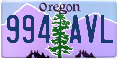 OR license plate 994AVL