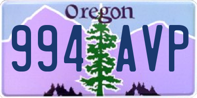 OR license plate 994AVP
