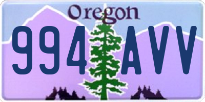 OR license plate 994AVV