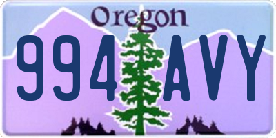 OR license plate 994AVY