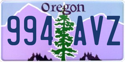 OR license plate 994AVZ