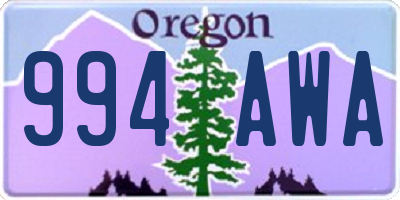 OR license plate 994AWA