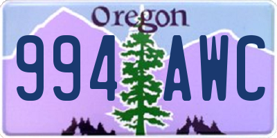 OR license plate 994AWC