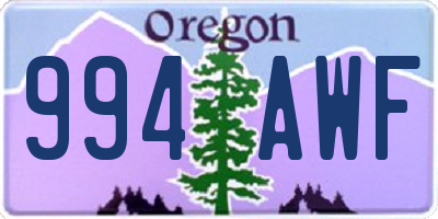 OR license plate 994AWF