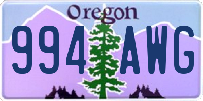 OR license plate 994AWG