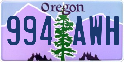 OR license plate 994AWH