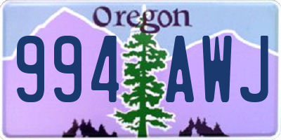 OR license plate 994AWJ