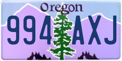 OR license plate 994AXJ