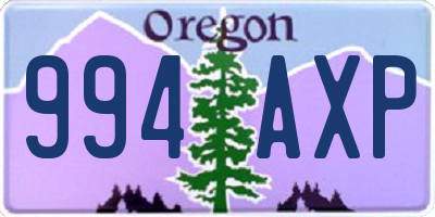 OR license plate 994AXP