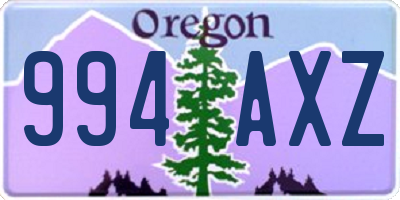 OR license plate 994AXZ