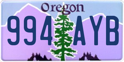 OR license plate 994AYB