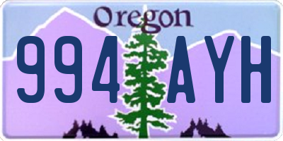OR license plate 994AYH
