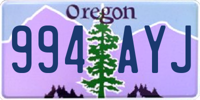 OR license plate 994AYJ