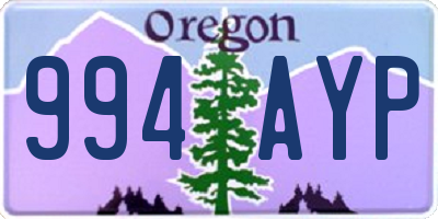 OR license plate 994AYP