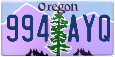 OR license plate 994AYQ