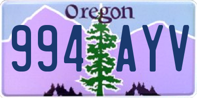 OR license plate 994AYV