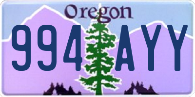 OR license plate 994AYY