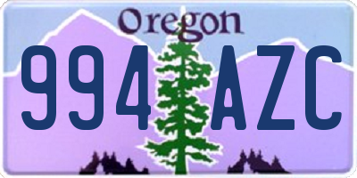 OR license plate 994AZC