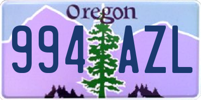 OR license plate 994AZL