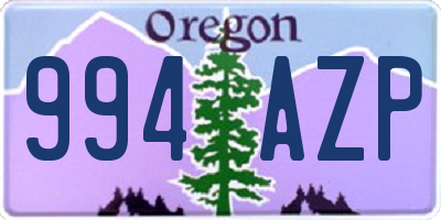 OR license plate 994AZP