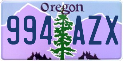 OR license plate 994AZX