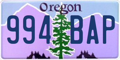 OR license plate 994BAP