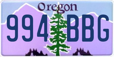 OR license plate 994BBG