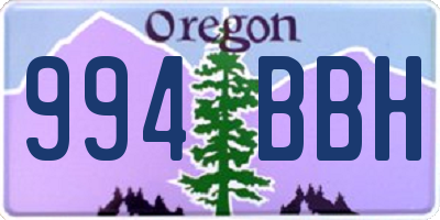 OR license plate 994BBH