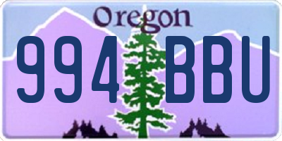 OR license plate 994BBU