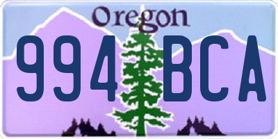 OR license plate 994BCA