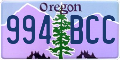 OR license plate 994BCC