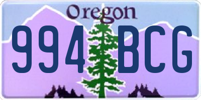 OR license plate 994BCG