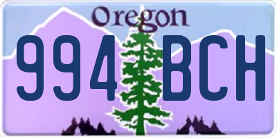 OR license plate 994BCH