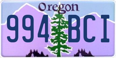 OR license plate 994BCI