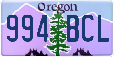 OR license plate 994BCL