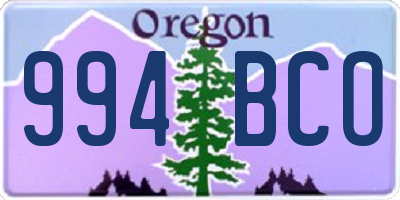 OR license plate 994BCO