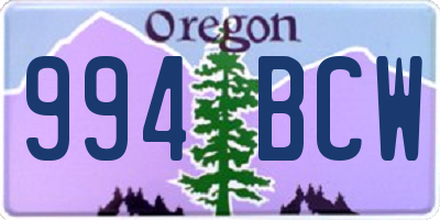 OR license plate 994BCW