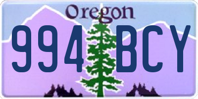 OR license plate 994BCY
