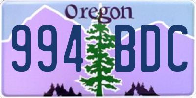 OR license plate 994BDC