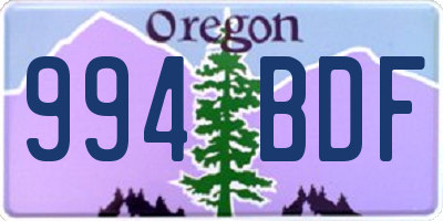 OR license plate 994BDF