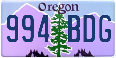 OR license plate 994BDG