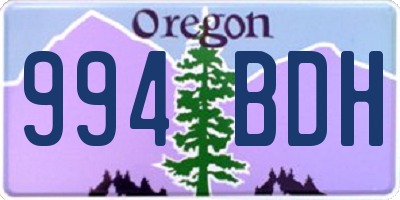 OR license plate 994BDH