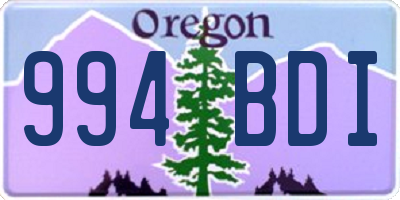 OR license plate 994BDI
