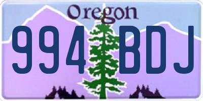 OR license plate 994BDJ