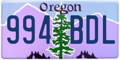 OR license plate 994BDL