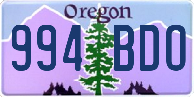 OR license plate 994BDO