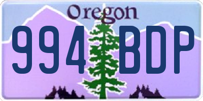 OR license plate 994BDP
