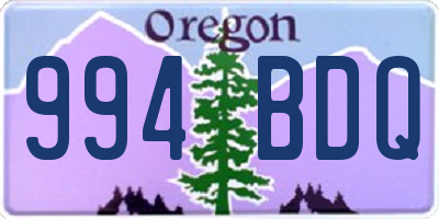 OR license plate 994BDQ