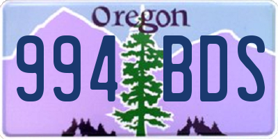 OR license plate 994BDS