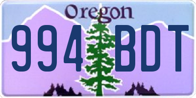 OR license plate 994BDT
